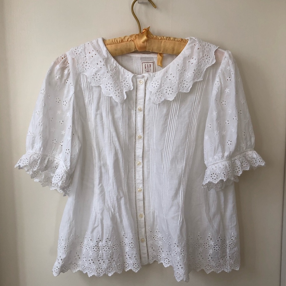 Gap x Doen Cropped Eyelet Shirt sz L